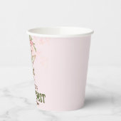 ピンクボウ妖精の最初の誕生日パーソナライズされた 紙コップ (左)