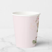 ピンクボウ妖精の最初の誕生日パーソナライズされた 紙コップ (右)