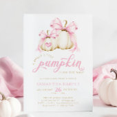 ピンクボウ小さなかぼちゃの赤ちゃんシャワー 招待状