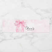 ピンクボウ小さなブーブベビーシャワー ペットボトルラベル (シングルラベル)