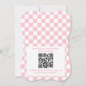 ピンクボウ市松模様にコガーリーケット赤ちゃんシャワー 招待状 (裏面)
