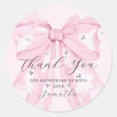 ピンクボウ幽霊ハローウィンパーティシール ラウンドシール (正面)