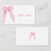 ピンクボウ座席表結び目シャワー プレイスカード (正面/裏面)