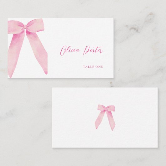 ピンクボウ座席表結び目シャワー プレイスカード (正面/裏面)