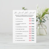 ピンクボウ彼は彼女はゲームを言った – ブライダルシャワー 招待状 (スタンド正面)