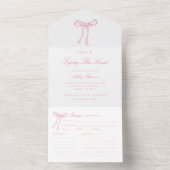 ピンクボウ彼女が結ぶノットブライダルシャワー オールインワン招待状 (内側)