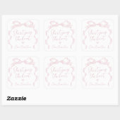 ピンクボウ彼女が結ぶノットブライダルシャワー スクエアシール (シート)