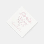 ピンクボウ彼女が結ぶノットブライダルシャワー スタンダードカクテルナプキン (角)