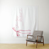 ピンクボウ彼女が結ぶノットブライダルシャワー タペストリー (インサイチュ)