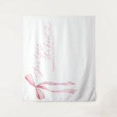 ピンクボウ彼女が結ぶノットブライダルシャワー タペストリー (正面)