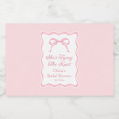 ピンクボウ彼女が結ぶノットブライダルシャワー リキュールボトルラベル (シングルラベル)
