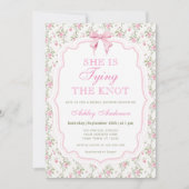 ピンクボウ彼女が結ぶノットブライダルシャワー 招待状 (正面)