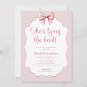 ピンクボウ彼女が結ぶノットブライダルシャワー 招待状 (正面)