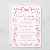 ピンクボウ彼女が結ぶノットブライダルシャワー 招待状 (正面)