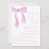 ピンクボウ彼女が結ぶノットブライダルシャワー 招待状 (正面)