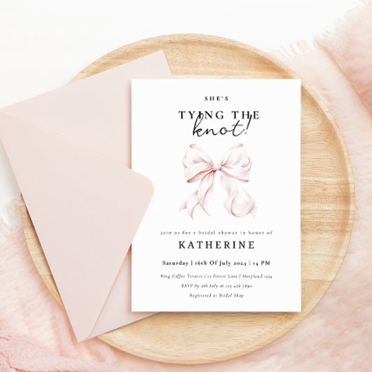 ピンクボウ彼女が結ぶノットブライダルシャワー 招待状