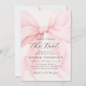 ピンクボウ彼女が結ぶノットブライダルシャワー 招待状 (正面)