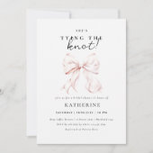 ピンクボウ彼女が結ぶノットブライダルシャワー 招待状 (正面)