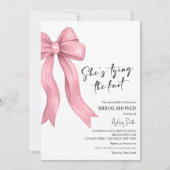 ピンクボウ彼女が結ぶノットブライダルシャワー 招待状 (正面)
