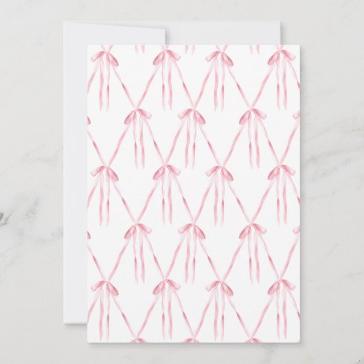 ピンクボウ彼女が結ぶ結び目ブライダルシャワー 招待状 (裏面)