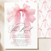 ピンクボウ彼女が結ぶ結び目ブライダルシャワー 招待状