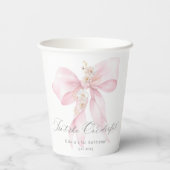 ピンクボウ彼女の素晴らしい女の子1st誕生日ではない 紙コップ (裏面)