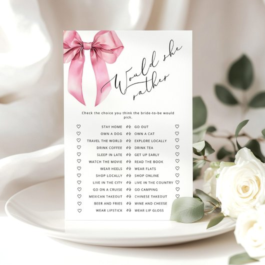 ピンクボウ彼女はむしろブライダルシャワーゲーム