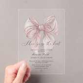 ピンクボウ彼女は結び目のブライダルシャワー アクリル招待状 (インサイチュ (ポータブル))