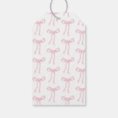 ピンクボウ彼女は結び目のブライダルシャワー ギフトタグ (裏面)