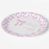 ピンクボウ彼女は結び目のブライダルシャワー ペーパープレート (アングル)