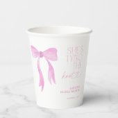 ピンクボウ彼女は結び目のブライダルシャワー 紙コップ (裏面)