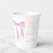 ピンクボウ彼女は結び目のブライダルシャワー 紙コップ (正面)