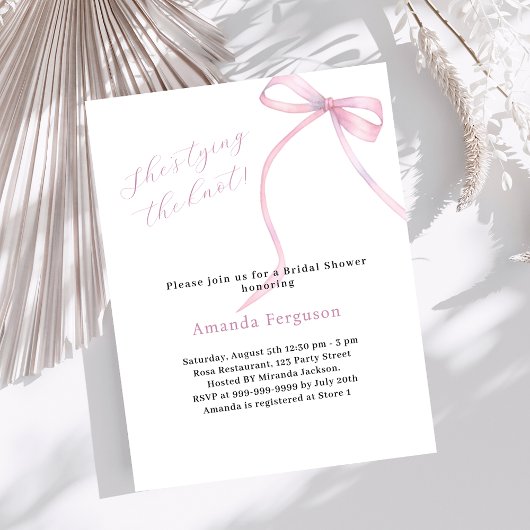 ピンクボウ彼女は結び目ブライダルシャワー