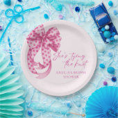 ピンクボウ彼女は結び目ブライダルシャワー ペーパープレート (パーティー)
