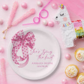 ピンクボウ彼女は結び目ブライダルシャワー ペーパープレート (パーティー)