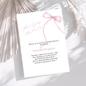 ピンクボウ彼女は結び目ブライダルシャワー 招待状