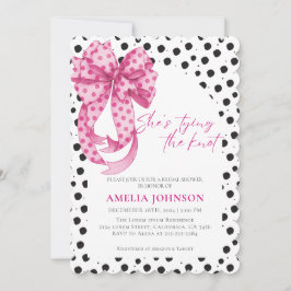 ピンクボウ彼女は結び目ブライダルシャワー 招待状