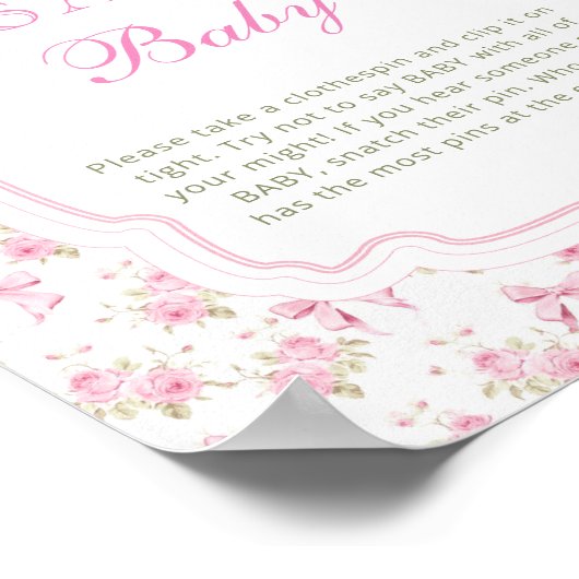 ピンクボウ愛シャック言わないベビーポスター ポスター (角)