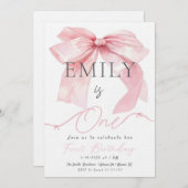 ピンクボウ招待状 招待状 (正面/裏面)