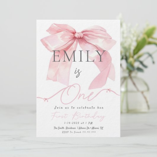 ピンクボウ招待状 招待状 (スタンド正面)