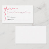 ピンクボウ推測いくつのキスゲームカード エンクロージャーカード (正面/裏面)