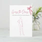 ピンクボウ推測ドレスブライダルシャワーゲーム 招待状 (スタンド正面)
