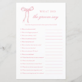 ピンクボウ新郎はピンクのブライダルゲームを言った