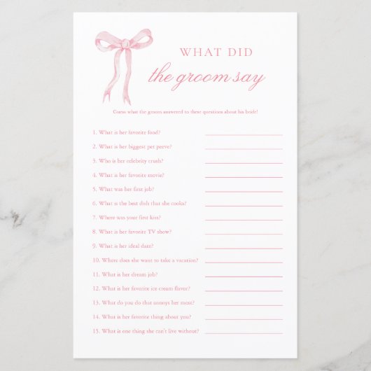 ピンクボウ新郎はピンクのブライダルゲームを言った (正面)