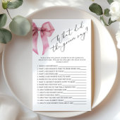 ピンクボウ新郎は何と言ったブライダルシャワーゲーム