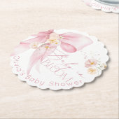 ピンクボウ春ワイルドフラワーズベビーイン開花 ペーパーコースター (アングル)