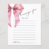 ピンクボウ時間エレガントカプセルメッセージカード (正面)
