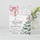 ピンクボウ松の木の玉の冷たい外 招待状 (スタンド正面)