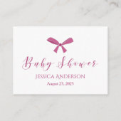 ピンクボウ母の腹のサイズのシャワーゲーム エンクロージャーカード (裏面)