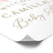 ピンクボウ水の色の女の子ベビーシャワーへようこそ ポスター (角)